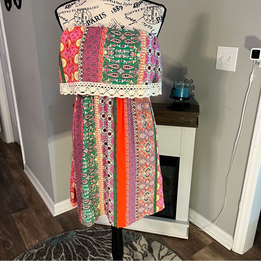 Newbury Custom Sleeveless Tunic - Boho Colorful Size L